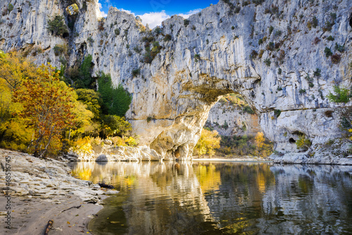 Natural arch over the river at Pont d'Arc in Ardeche