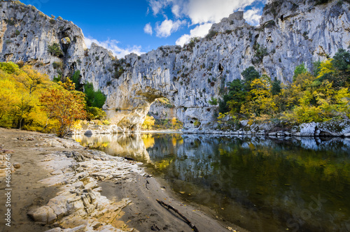 Natural arch over the river at Pont d'Arc in Ardeche