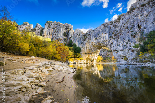 Natural arch over the river at Pont d'Arc in Ardeche photo