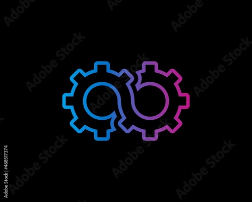 Simple infinity gear logo symbol