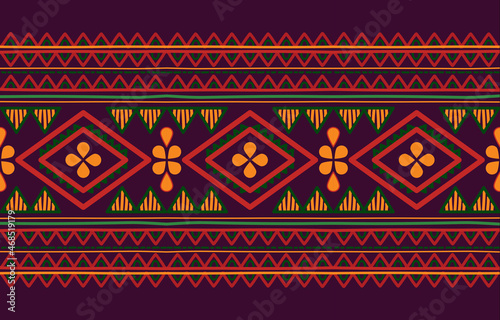 Ethnic vector texture.Tribal seamless colorful geometric border pattern.  Traditional ornament. Folk embroidery Print Stock Vector | Adobe Stock