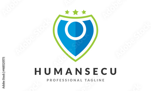 Human Shield - HR Admin Author Security Logo Design Vector Icon Symbol Illustration.