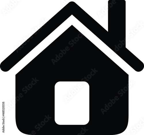 House vector with round corner with rounded  corner chimney