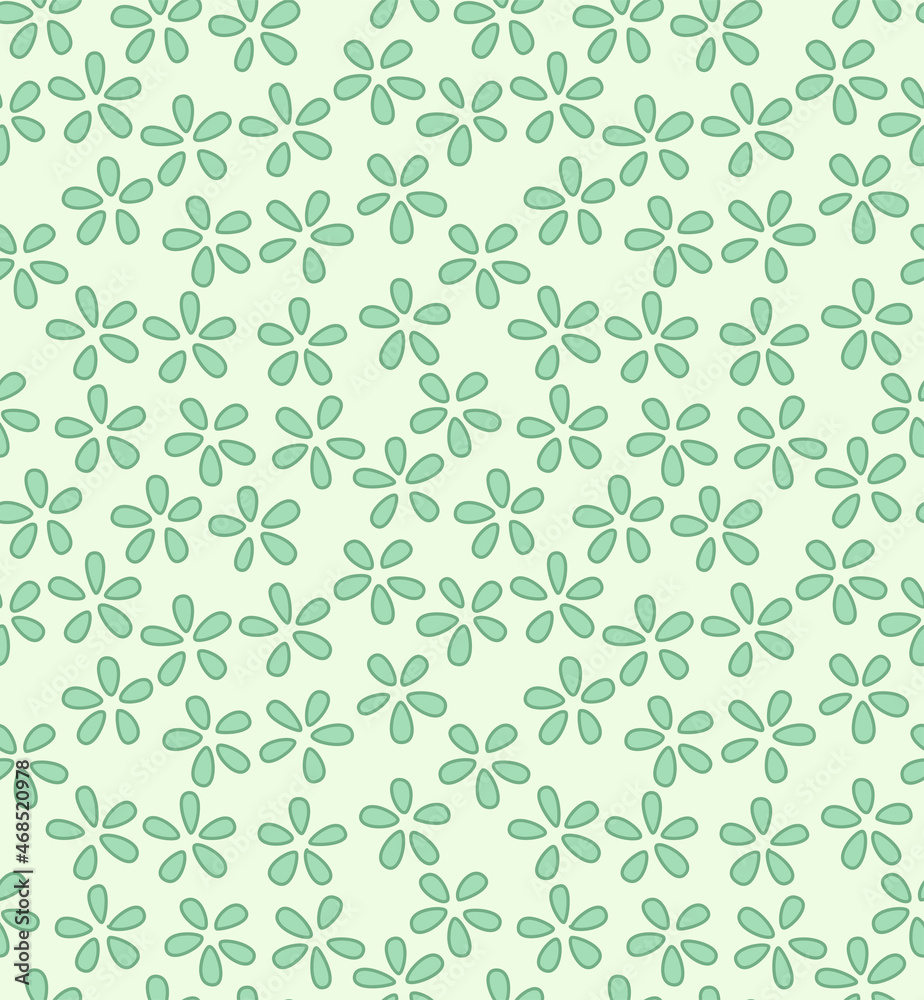 Japanese Cute Green Flower Fall Vector Seamless Pattern Japanese Cute Green Flower Fall Vector Seamless Pattern