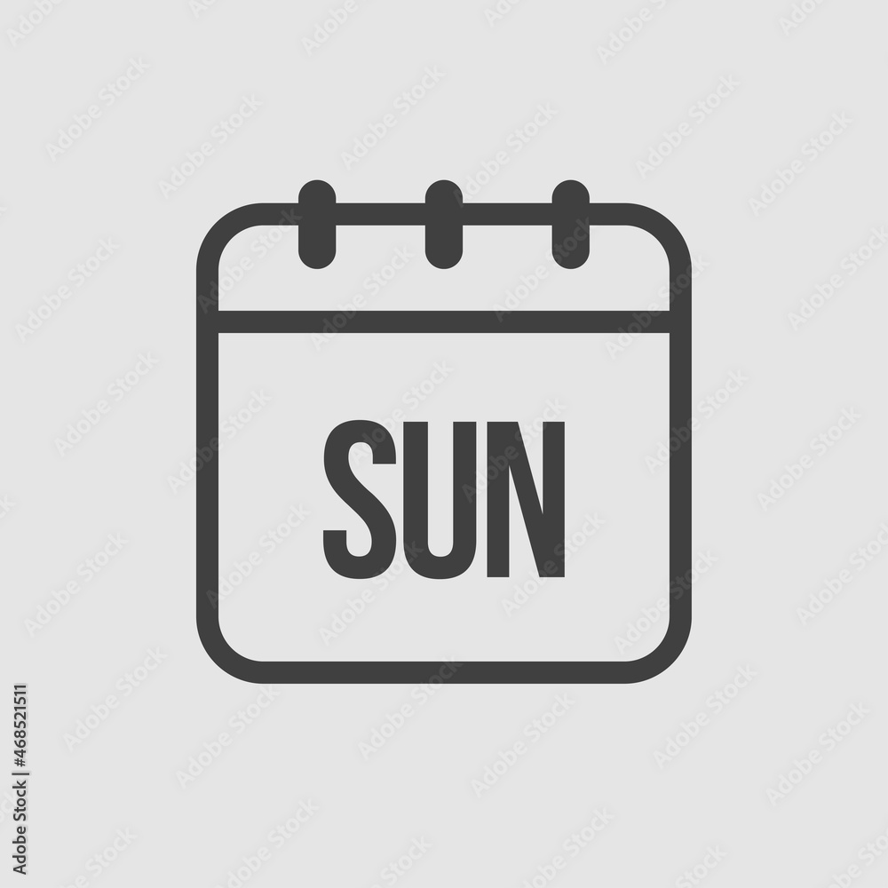 Template icon page calendar, day of week Sunday Template icon page calendar, day of week Sunday