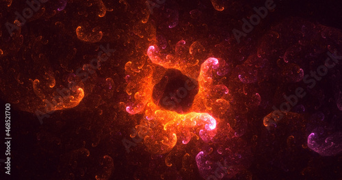 3D rendering abstract multicolor fractal light background