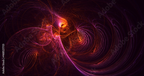 3D rendering abstract multicolor fractal light background © BetiBup33