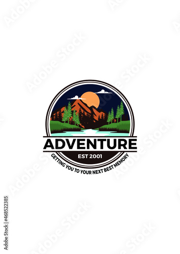 logo, adventure, travel, symbol, vintage, nature, sign, emblem, badge, mountain, graphic, design, vector, illustration, outdoor, explore, label, forest, retro, icon, expedition, element, camp, silhoue