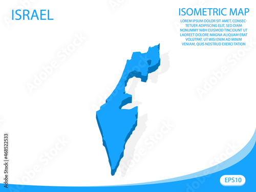 Modern vector isometric of Israel blue map. elements white background for concept map easy to edit and customize. eps 10