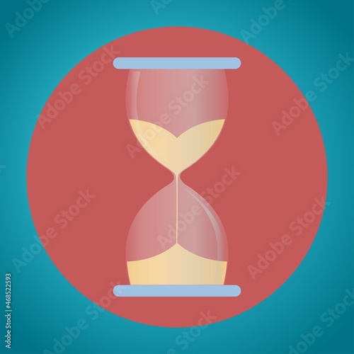 Hourglass with sand inside, time concept