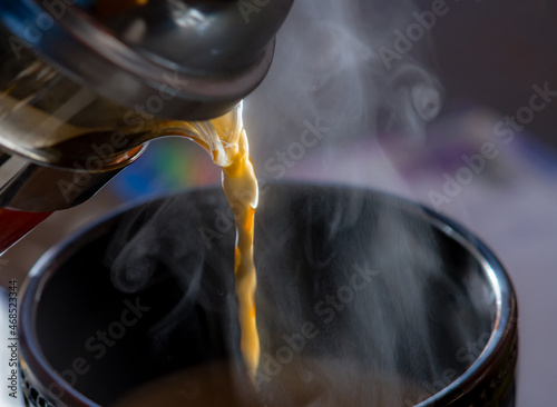 Morning Coffee Steam in Sunlight