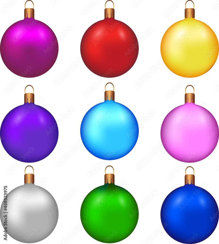 New Year's set of Christmas balls New Year's set of Christmas balls