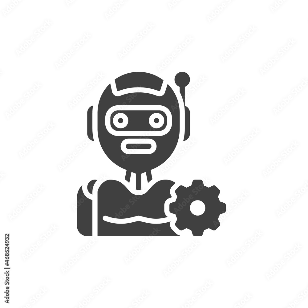 AI robot technology vector icon AI robot technology vector icon