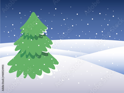 christmas tree in snow