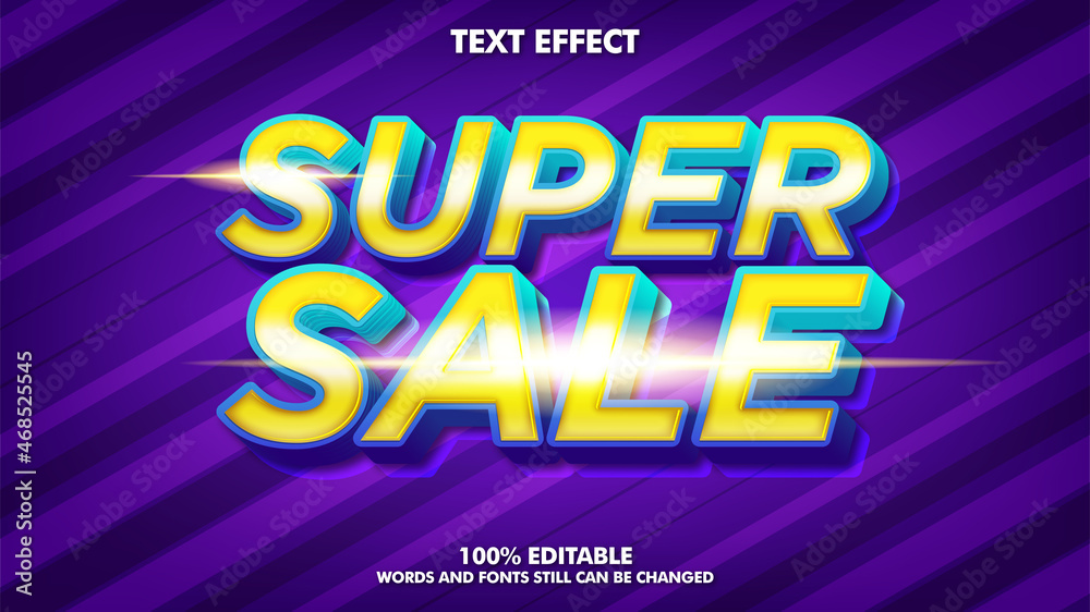 Flash sale editable text effect with lens flare - obrazy, fototapety, plakaty 