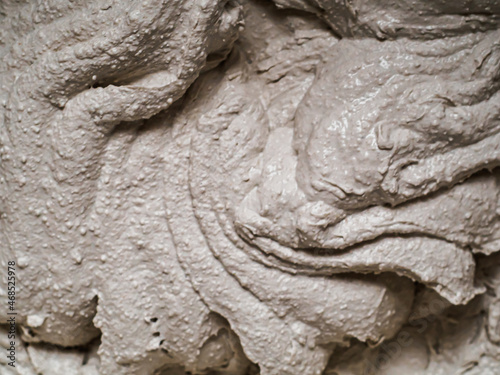Wallpaper Mural sepia concrete wave background wall surface pattern. Close-up of beige geometric shapes line. Torontodigital.ca