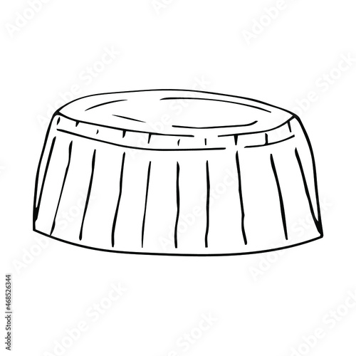 Souffle cake vector illustration, hand drawing sketch