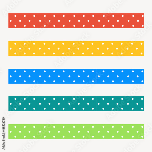 Seamless polka dots brush stroke illustrator vector set