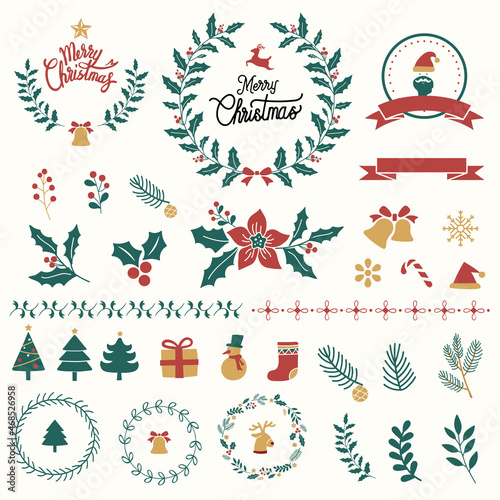 Illustration set of Christmas decorations