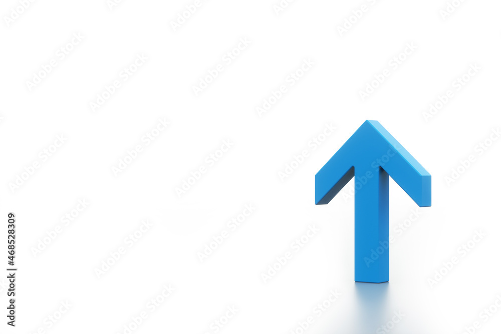 Empty arrow with shadow on the white background. 3d rendering. Empty arrow with shadow on the white background. 3d rendering.