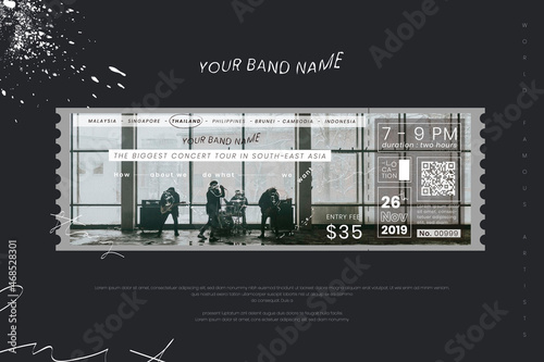 Boy band concert ticket template