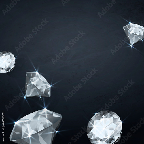 Clear crystal diamond design vector