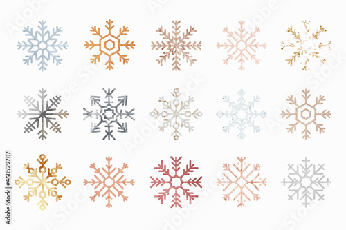 Christmas snowflakes decorative ornament collection vector