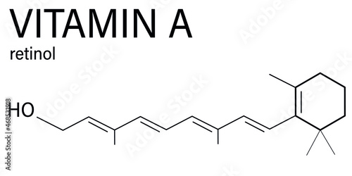 Vitamin A (retinol) molecule. Skeletal formula.	