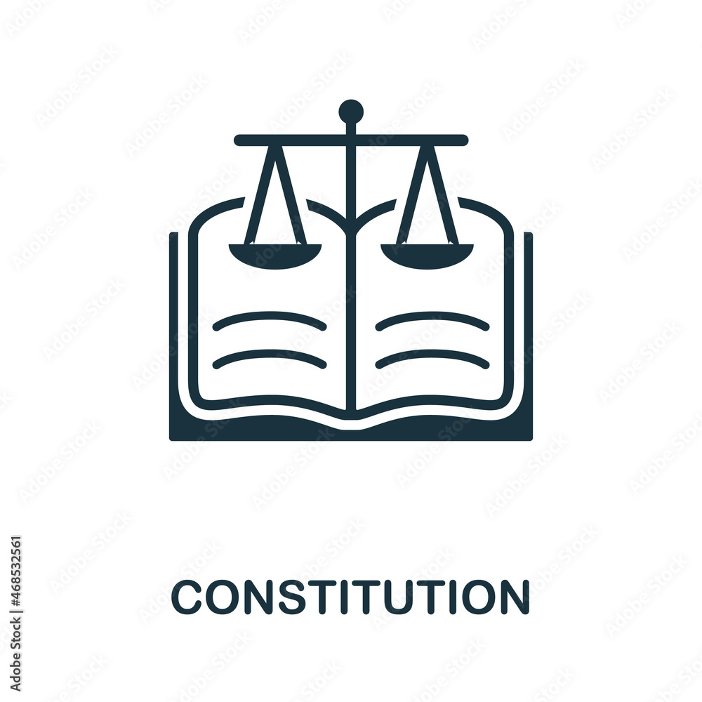 Constitution icon. Monochrome sign from human rights collection. Creative Constitution icon illustration for web design, infographics and more