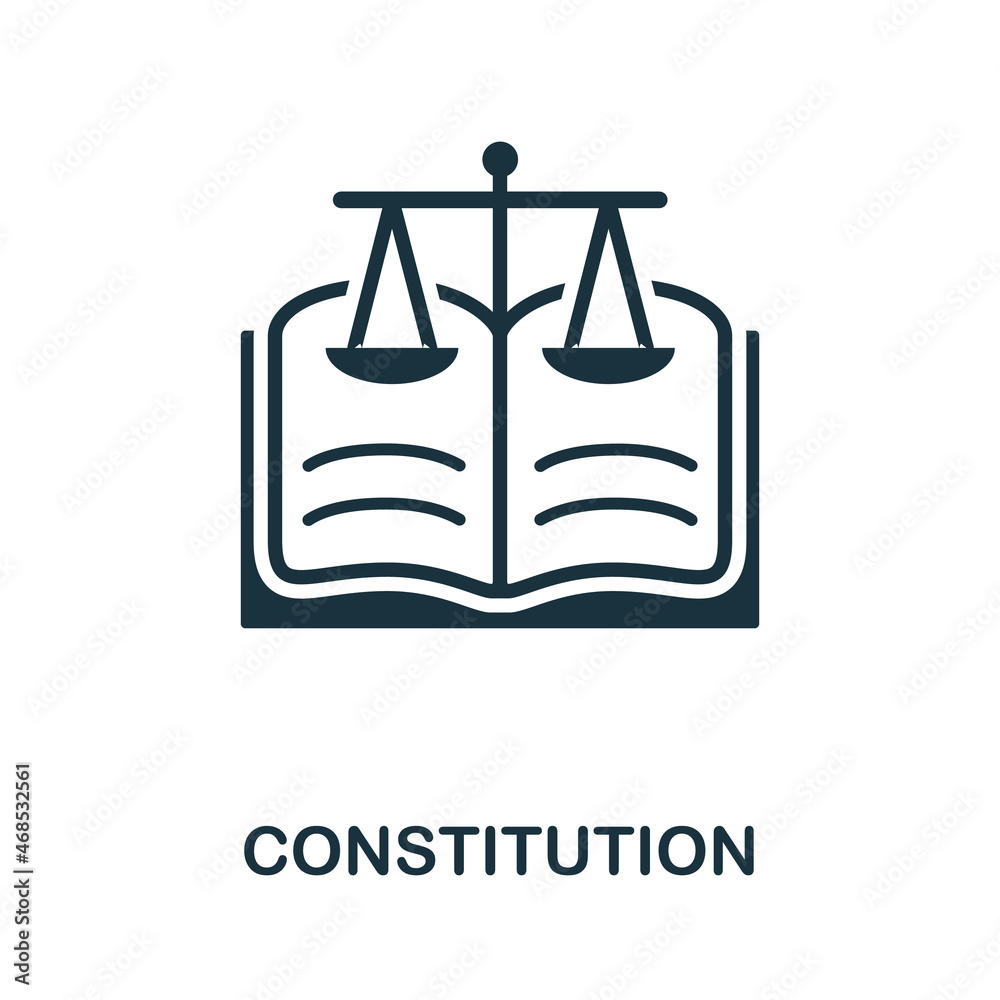Constitution icon. Monochrome sign from human rights collection. Creative Constitution icon illustration for web design, infographics and more Constitution icon. Monochrome sign from human rights collection. Creative Constitution icon illustration for web design, infographics and more