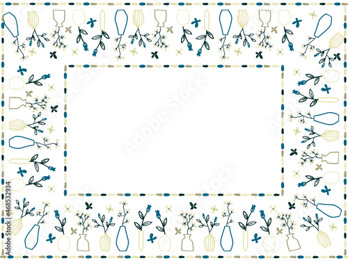 花と花瓶のフレームセット