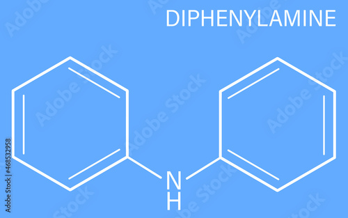Diphenylamine antioxidant molecule. Used to prevent apple scald. Skeletal formula.