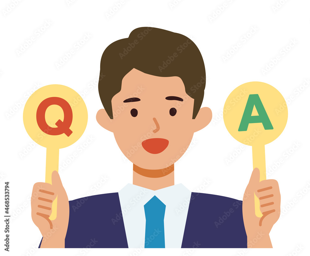BusinessMan cartoon character. People face profiles avatars and icons. Concept for Q&A. BusinessMan cartoon character. People face profiles avatars and icons. Concept for Q&A.