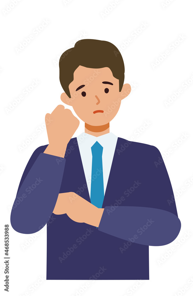 BusinessMan cartoon character. People face profiles avatars and icons. Close up image of confused man. BusinessMan cartoon character. People face profiles avatars and icons. Close up image of confused man.