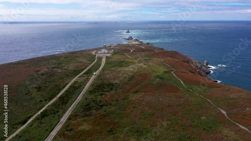 aerial view on the tip of raz on finistere in brittany photo