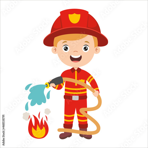 Cartoon Drawing Of A Fireman
