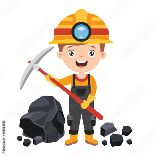 Cartoon Drawing Of A Miner
