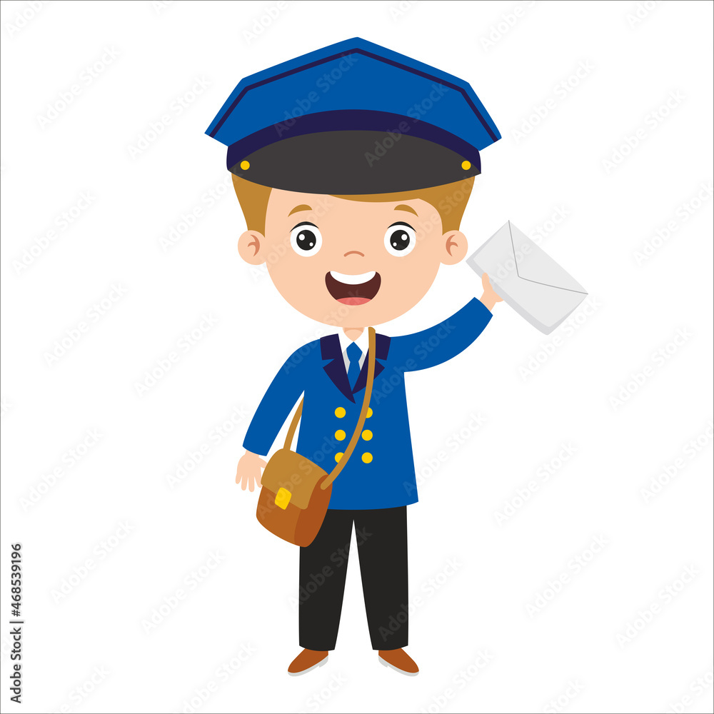 Cartoon Drawing Of A Postman