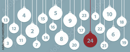 bright advent calendar 24 white christmas tree balls