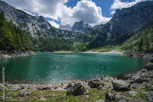 Fototapeta Naklejka Na Ścianę i Meble -  Upper Gosau lake and Dachstein Mountains, Austria, Europe