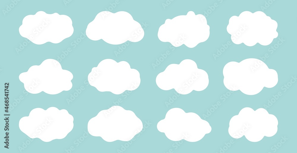 Set of clouds collection.Set of clouds.Logo and sign. Vector illustration.