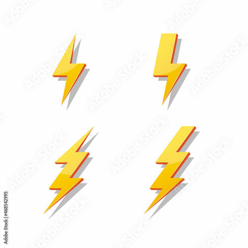 lightning vector set isolated on white background