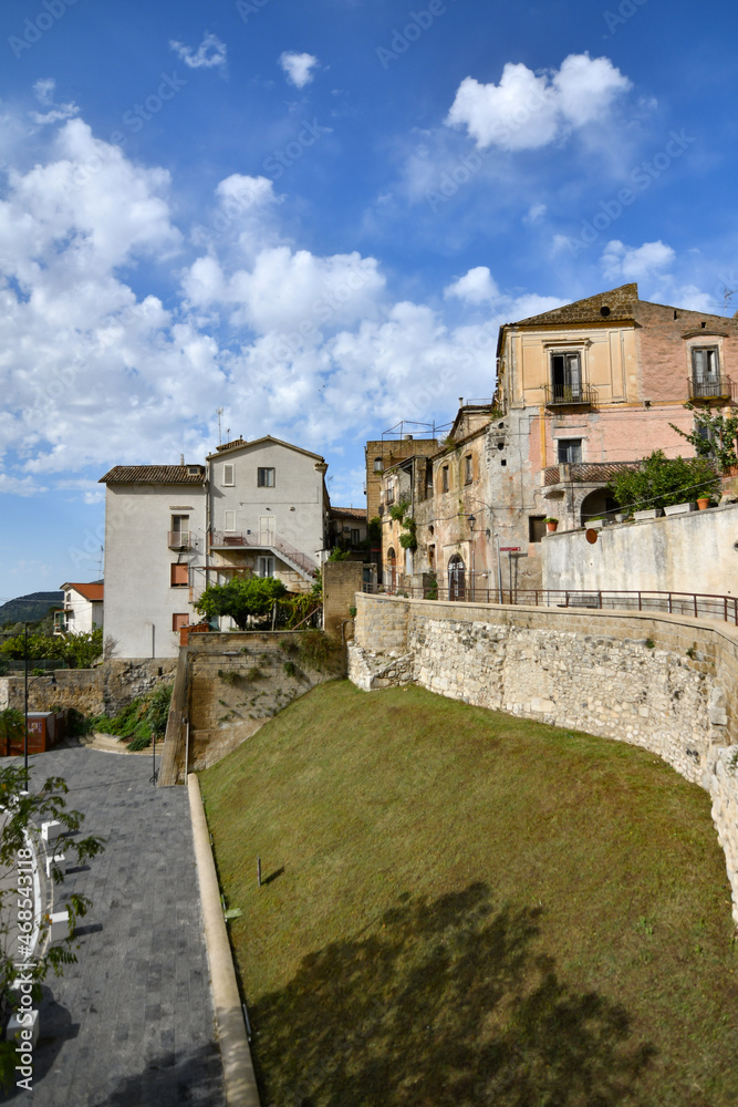 Panoramic view of Caiazzo, a small village in the mountains of the province of Caserta, Italy.	