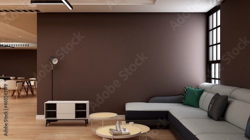 minimalist living room with 3d design interior © Ayyathullah Ahmad
