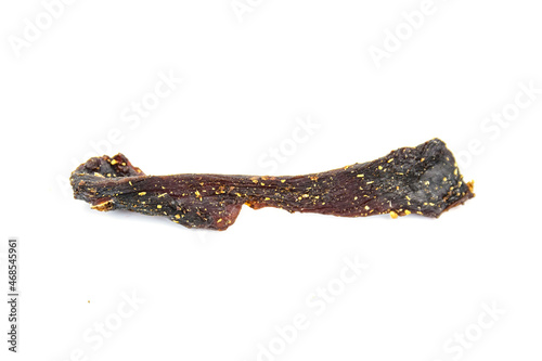 South african dried meat biltong isolated on a white background