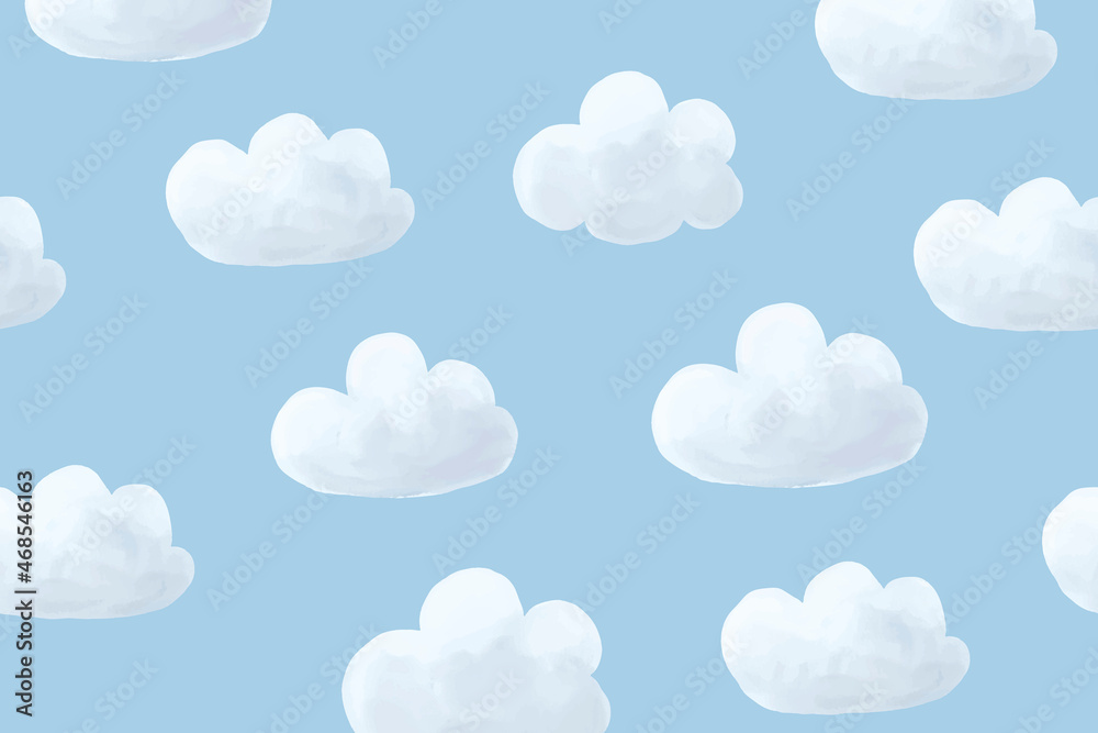 Cloud background vector, cute desktop wallpaper