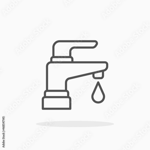 Water Tap icon. Editable Stroke and pixel perfect. Outline style. Vector illustration. Enjoy this icon for your project. © Iftachul