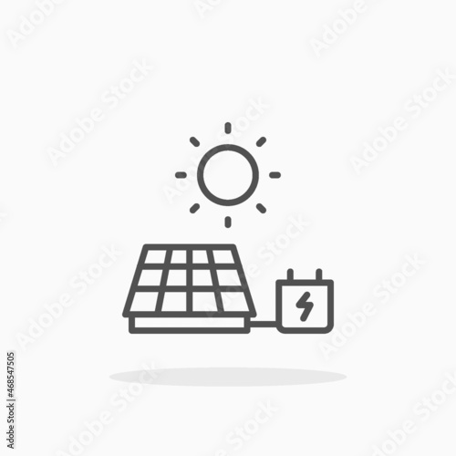 Solar Cell icon. Editable Stroke and pixel perfect. Outline style. Vector illustration. Enjoy this icon for your project.