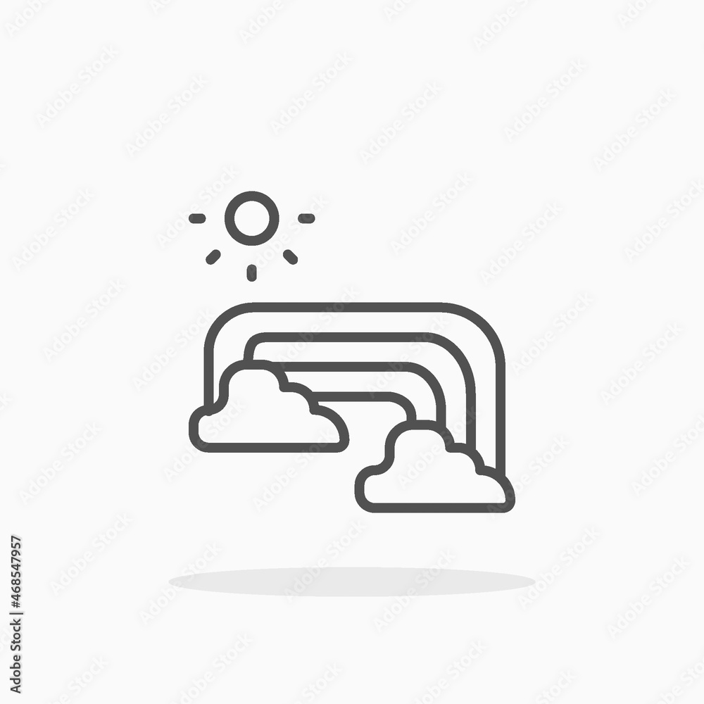 Rainbow icon. Editable Stroke and pixel perfect. Outline style. Vector illustration. Enjoy this icon for your project.