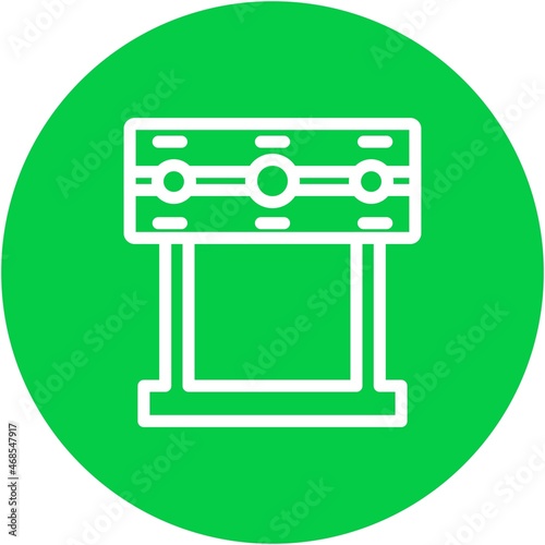 Pillory Line Circle Vector Icon Design